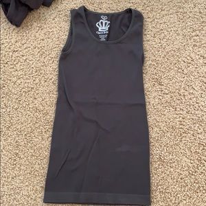 Charm school ribbed grey tank